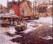 Mulhaupt, Frederick John Winter Harbor France oil painting reproduction